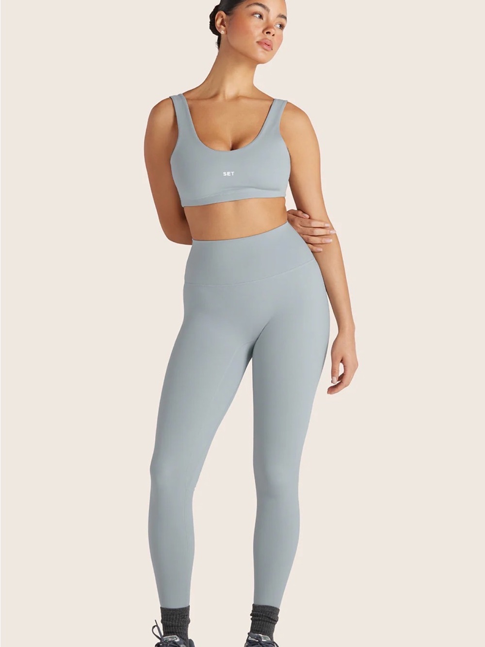 SET Active Blue Sports Bra & High-Waist Leggings Set